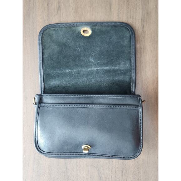 Vtg 70s Coach NYC Made In USA Black Leather Crossbody Bag 196-4734 Read - Picture 5 of 14